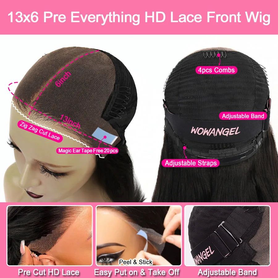 30inch Body Wave Wigs 13x6 HD Lace Frontal Wigs Reddish Brown Colored Wigs Pre Cut HD Transparent Lace Front Human Hair Wig