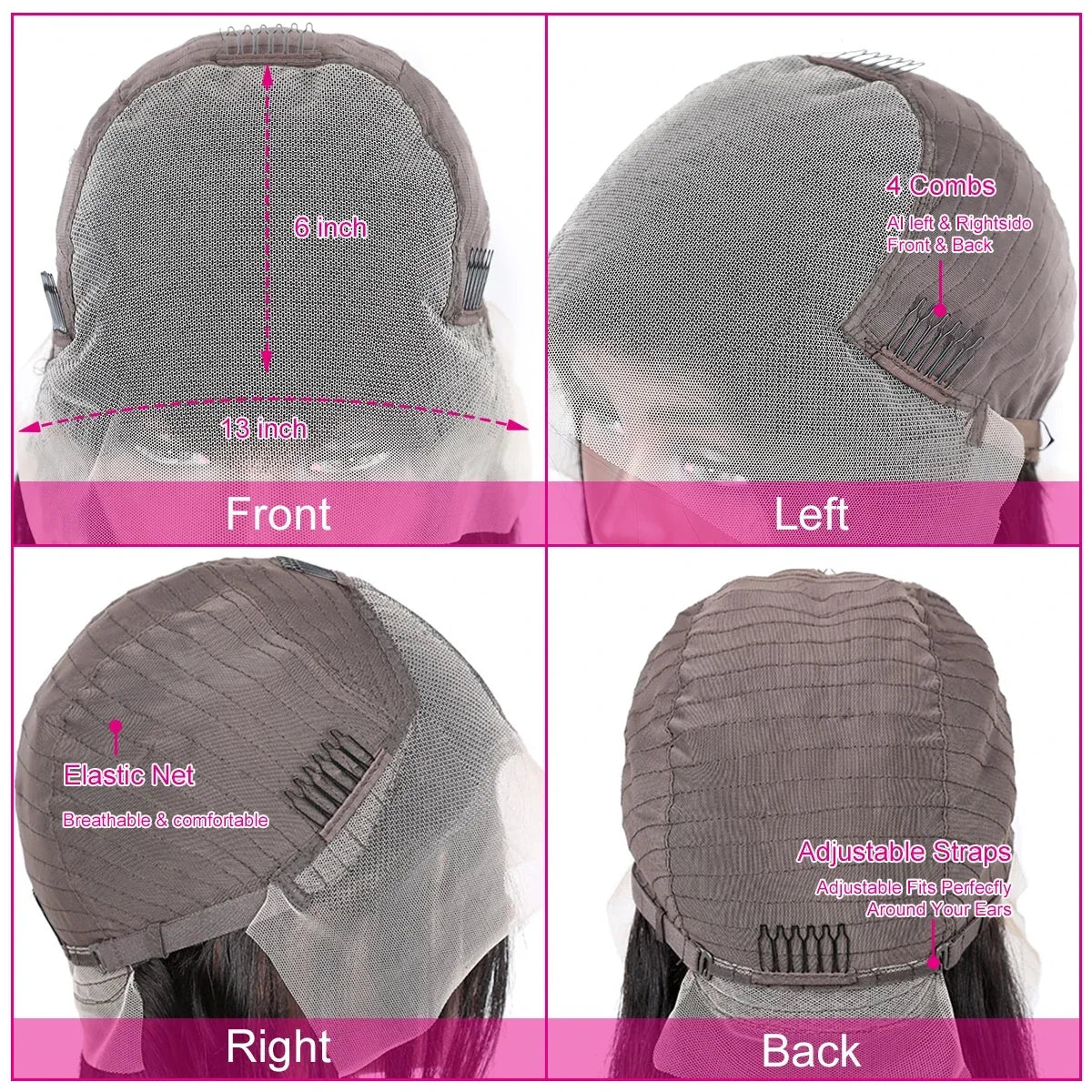 13x6 HD Transparent Straight Lace Front Human Hair Wigs For Women 180% Pre Plucked 4x4 Closure Wig 30 Inch 13x4 Lace Frontal Wig