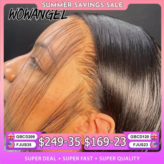 WOW ANGEL HD Lace Front Wigs 250% 13x6 HD Lace Front Wigs Straight Hair Invisible HD Lace Melt Skin HD Lace Front Human Hair Wig